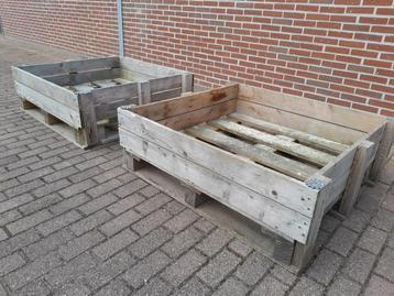 Houten kist ~ twee kisten ~ plantenbak m2 moestuin tuin 