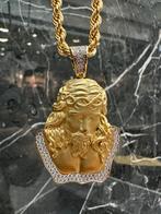 14K Gouden Rope Ketting met Jezus Hanger, Ophalen of Verzenden, Nieuw, Goud