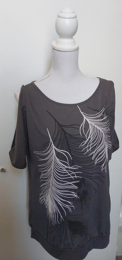 Top: grijze wijde top - YOINS, maar L, Kleding | Dames, Tops, Zo goed als nieuw, Maat 42/44 (L), Grijs, Korte mouw, Ophalen of Verzenden