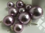 Kerstballen zacht roze lilla, Diversen, Kerst, Ophalen, Gebruikt