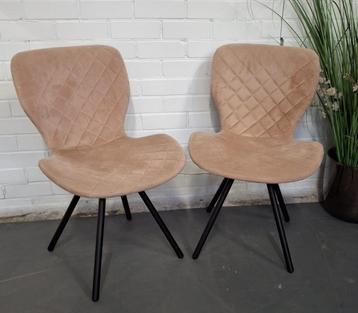 Eetkamerstoelen - 2 stuks - velours stijl beschikbaar voor biedingen