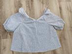 Prachtige blauw witte offshoulder top van Zara, maat M., Maat 38/40 (M), Blauw, Ophalen of Verzenden, Korte mouw
