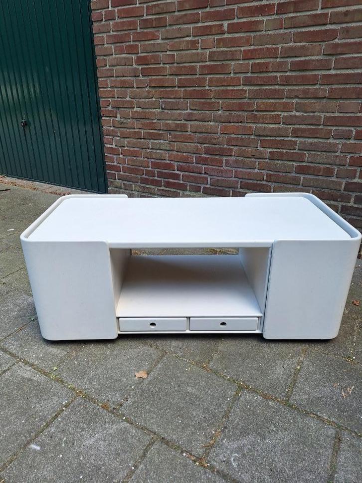 Witte design salontafel/TVmeubel, Huis en Inrichting, Tafels | Salontafels, Zo goed als nieuw, Minder dan 50 cm, 50 tot 100 cm