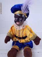 Authentieke etalage zwarte Piet pop - 25cm, donkergeel/blauw, Verzenden, Zo goed als nieuw