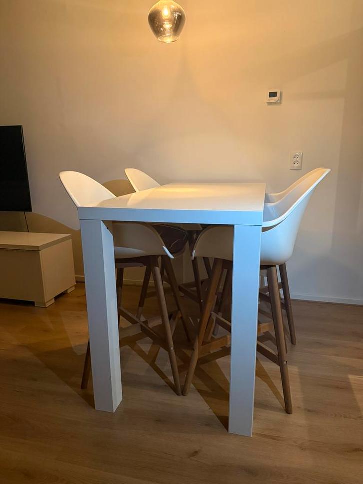 Complete bartafel set, Huis en Inrichting, Tafels | Eettafels, Zo goed als nieuw, 50 tot 100 cm, 100 tot 150 cm, Rechthoekig, Ophalen