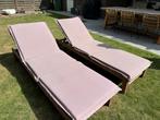 Houten Ligbedden Set - 2 stuks, Tuin en Terras, Ophalen, Gebruikt, Hout, Verstelbaar