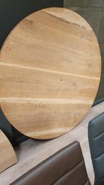 Rond massief eiken tafelblad van 150cm, Ophalen, 150 tot 200 cm, Nieuw, Vijf personen of meer
