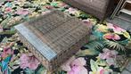 Wicker tuintafel met glasplaat 90x90x36 cm, Tuin en Terras, Tuintafels, Ophalen, Zo goed als nieuw, Vierkant, Wicker