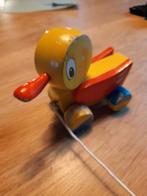 Vintage Houten Trek Eendje, Kinderen en Baby's, Ophalen of Verzenden, Gebruikt, Duw- of Trekspeelgoed