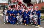 Mooie grote loopgroep koeien en boeren pakken! Ook kids, Ophalen, Carnaval, Maat 46/48 (XL) of groter, Zo goed als nieuw