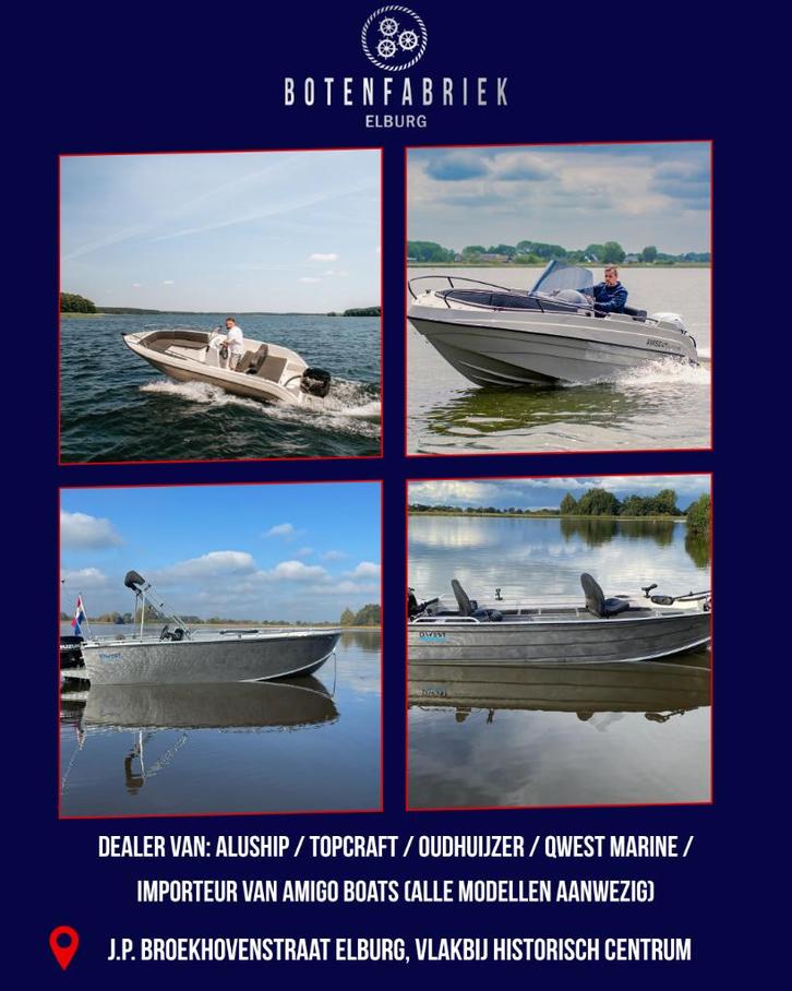 Visboten en consoleboten bij Botenfabriek midden Nederland!, Watersport en Boten, Vis- en Consoleboten, Nieuw, Tot 10 pk, 3 tot 6 meter