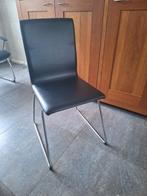 2 Ikea Volfgangstoelen, Ophalen, Zwart, Leer, Zo goed als nieuw