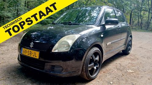 Suzuki Swift 1.3 5D 2005 Zwart, Auto's, Suzuki, Particulier, Swift, ABS, Boordcomputer, Centrale vergrendeling, Elektrische buitenspiegels