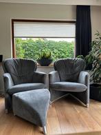 Leolux Excalibur fauteuils met voetenbank, Ophalen, Gebruikt, Stof, 75 tot 100 cm