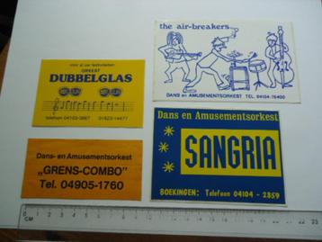 sticker oud DANS ORKEST retro divers amusement muziek band  beschikbaar voor biedingen