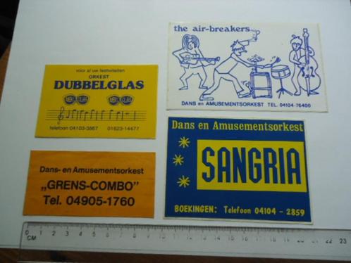 sticker oud DANS ORKEST retro divers amusement muziek band, Verzamelen, Stickers, Zo goed als nieuw, Bedrijf of Vereniging, Verzenden