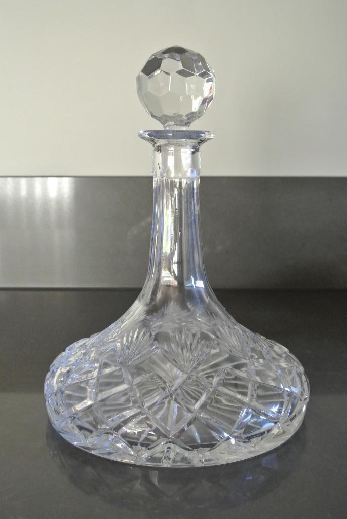 zware geslepen kristallen scheepskaraf, Antiek en Kunst, Antiek | Glas en Kristal, Ophalen of Verzenden