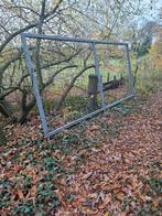 gegalvaniseerd hek scheiding  met voetplaat, Tuin en Terras, Tuinhekken en Hekwerk, Ophalen, Gebruikt, IJzer, Spijlenhekwerk