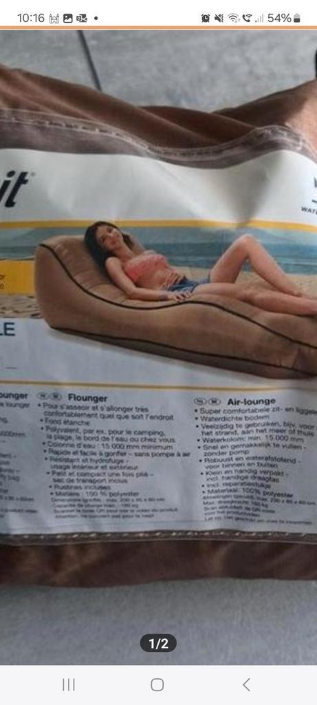 Crifit comfortabele  liggen bed. Voor camping of strand, Caravans en Kamperen, Tenten, Zo goed als nieuw, Ophalen