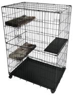Duvo+ Topline Kattenbench - 2 deuren - Zwart - 91x61x131cm, Dieren en Toebehoren, Ophalen, Zo goed als nieuw