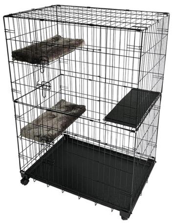 Duvo+ Topline Kattenbench - 2 deuren - Zwart - 91x61x131cm beschikbaar voor biedingen