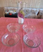 Glazen Schalen en Vaas, Schaal, Rond, Ophalen of Verzenden, Glas