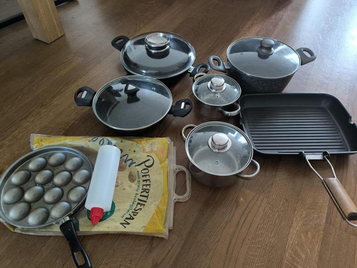Diverse pannen, Huis en Inrichting, Keuken | Potten en Pannen, Zo goed als nieuw, Overige typen, Overige materialen, Ophalen