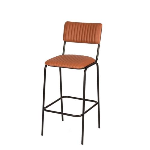 Vintage Look Barkruk Industriële Horecastoel Barstoel Leer, Huis en Inrichting, Barkrukken, Nieuw, 60 tot 90 cm, Leer, Metaal