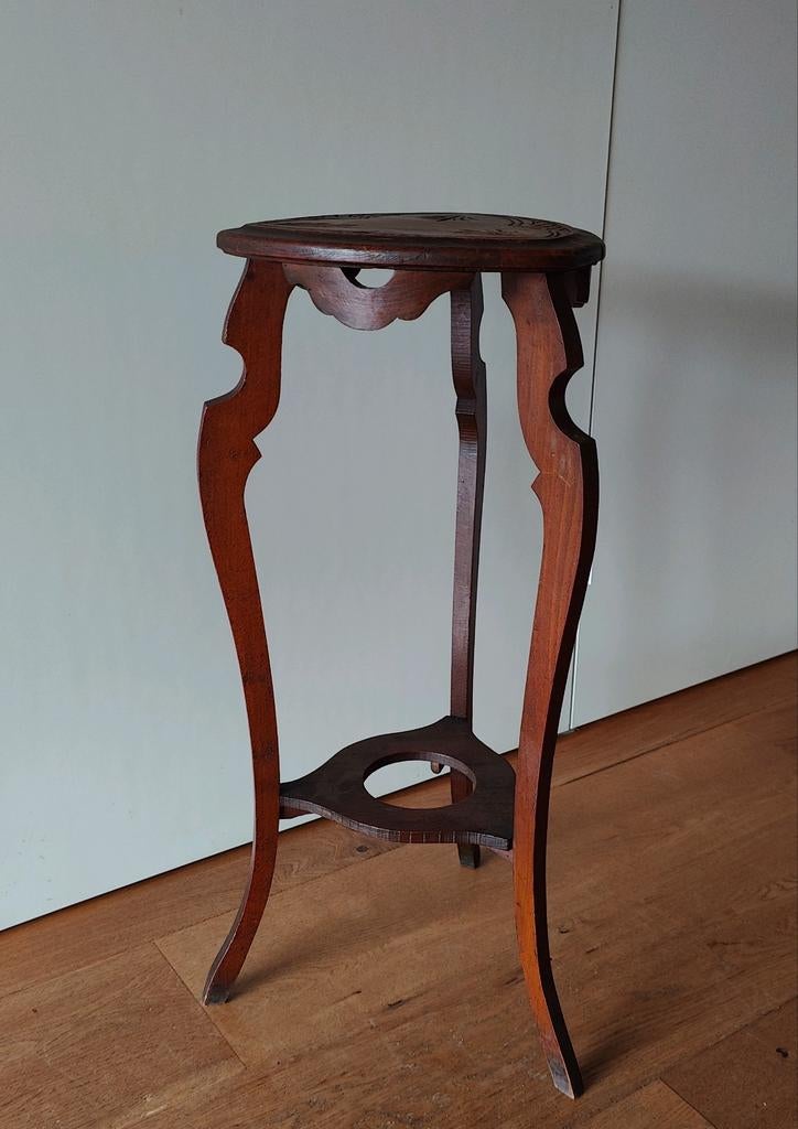 Franse hoge oude plantentafel bijzettafel pied de stalle, Ophalen