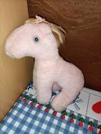 Roze paard knuffel vintage 23 cm lang, Ophalen of Verzenden