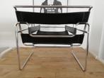 Marcel Breuer Bauhaus B3 Wassily buisframe stoel zwart leer, Gebruikt, Ophalen of Verzenden, Metaal, Nvt
