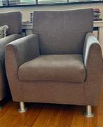Kleine fauteuiltjes 2 stuks, stof leverbruin, Huis en Inrichting, Ophalen, 75 tot 100 cm, Zo goed als nieuw, Stof