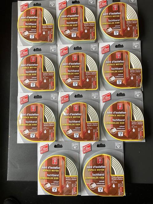 9 rollen Tochtband voor deuren en ramen & 6 deurtochtstrips, Doe-het-zelf en Verbouw, Isolatie en Afdichting, Nieuw, Overige materialen