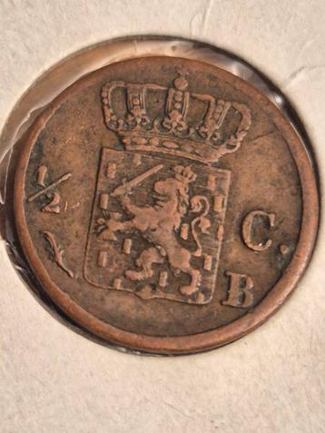 Halve cent Willem I 1823 Brussel  beschikbaar voor biedingen