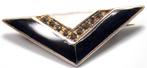 Prachtige Art Deco Zilver Onyx Parelmoer Markasiet Broche, Sieraden, Tassen en Uiterlijk, 4 tot 7 cm, Verzenden, Zo goed als nieuw