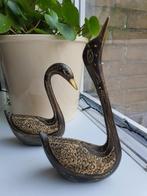 Vintage Messing Paar Gegraveerde Zwanen, Ophalen of Verzenden