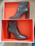 Santoni bruin leren enkellaarsjes met hak 41, Ophalen of Verzenden