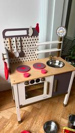 Janod houten speelkeuken met accessoires, Kinderen en Baby's, Speelgoed | Speelkeukens, Ophalen, Gebruikt, Hout, Speelkeuken