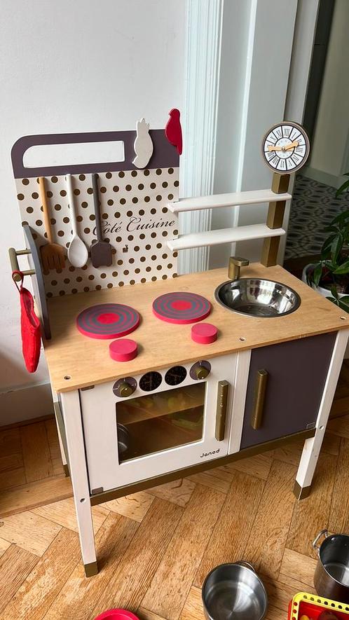 Janod houten speelkeuken met accessoires, Kinderen en Baby's, Speelgoed | Speelkeukens, Gebruikt, Speelkeuken, Hout, Ophalen