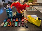 Hotwheels T-rex rampage + 16 auto's, Kinderen en Baby's, Speelgoed | Speelgoedvoertuigen, Ophalen, Zo goed als nieuw