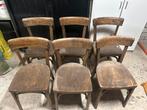 6 café stoelen, Huis en Inrichting, Stoelen, Ophalen, Gebruikt, Bruin, Vijf, Zes of meer stoelen