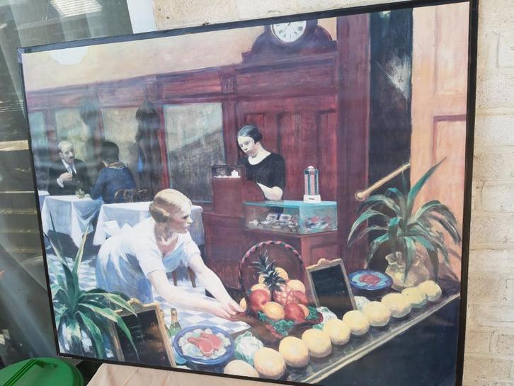 Prent van schilderij van Edward Hopper, Table for Ladies,, Antiek en Kunst, Kunst | Litho's en Zeefdrukken, Ophalen