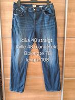 C&a stretch jeans blauw straigt maat 48, Ophalen of Verzenden, Gedragen, Blauw, Broek of Spijkerbroek