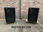 Net Paar SOLTON EC 15/3  3-weg 15”/ 8”/ 1” AA Craaft, Zo goed als nieuw, 120 watt of meer, Front, Rear of Stereo speakers, Ophalen