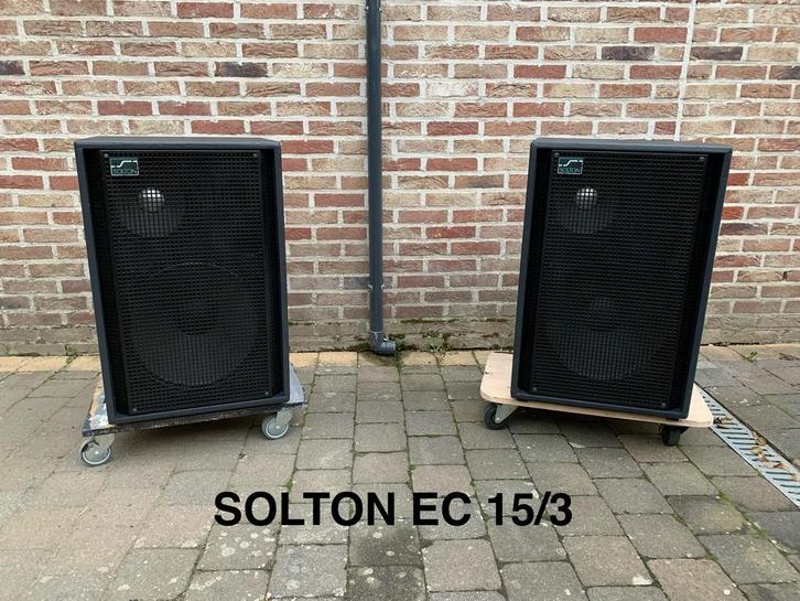 Net Paar SOLTON EC 15/3  3-weg 15”/ 8”/ 1” AA Craaft, Audio, Tv en Foto, Luidsprekers, Zo goed als nieuw, Front, Rear of Stereo speakers
