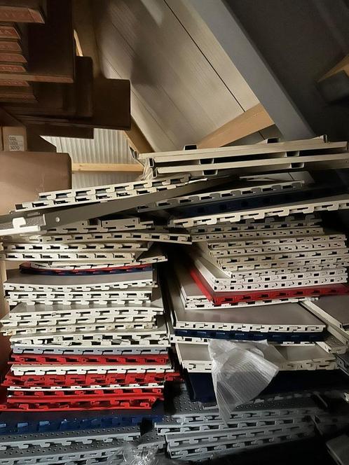 Winkelstelling materiaal, tegometall, schappen, achterwanden, Huis en Inrichting, Kasten | Stellingkasten, Gebruikt, Ophalen