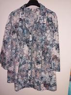 blouse mt 44/46(charles vogele)m.ketting m.3/4 m.bl-gr-w-zw, Charles Vogele, Blauw, Maat 42/44 (L), Ophalen of Verzenden
