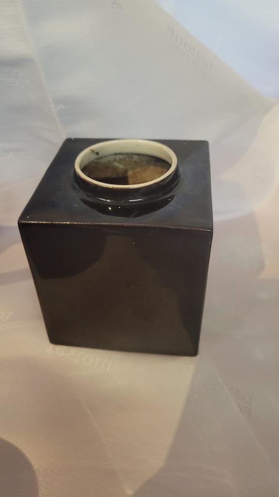 Zwarte keramische vaas Han Knaap, Antiek en Kunst, Ophalen of Verzenden