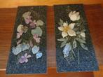 2 mooie schilderijtjes  met mineralen en stenen., Verzamelen, Mineralen en Fossielen, Ophalen, Mineraal