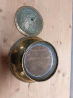 Antieke Indische messing pot met deksel – handgegraveerd –, Antiek en Kunst, Ophalen of Verzenden